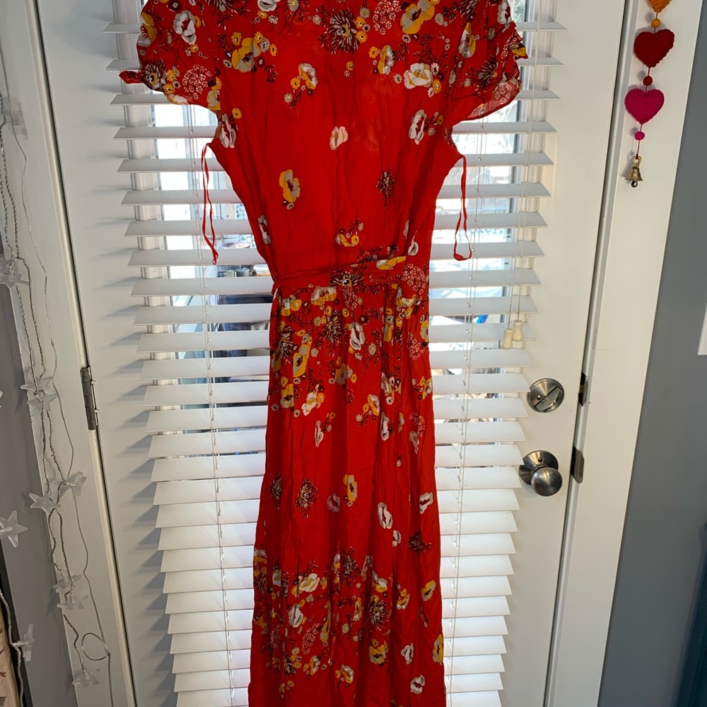 FREE PEOPLE red floral dress, small